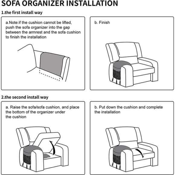 Macrame Sofa Armrest Organizer Remote Control Holder Magazine Storage Basket Bed - Picture 7 of 7